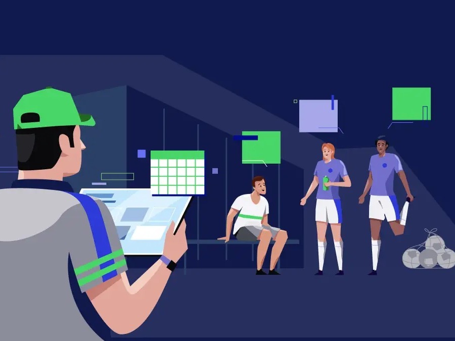 Interface do sistema de gestão esportiva